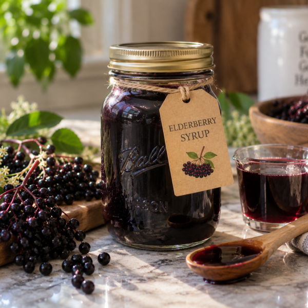 TRC Elderberry Blend Syrup Jar